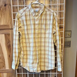 Columbia Men's Plaid Button-Down Shirt - Yellow and White